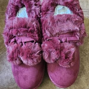 & Other Stories Berry Faux Fur Slippers